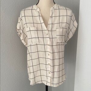 Janetchung Women's Checkered Button-Up Top